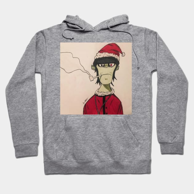 Murdoc in a Santa hat - Phase 4 Hoodie by PuddinGal4302